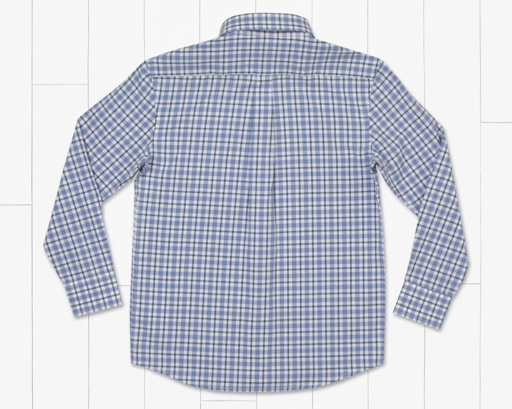 Youth Oak Grove Washed Gingham Dress Shirt: French Blue and Navy