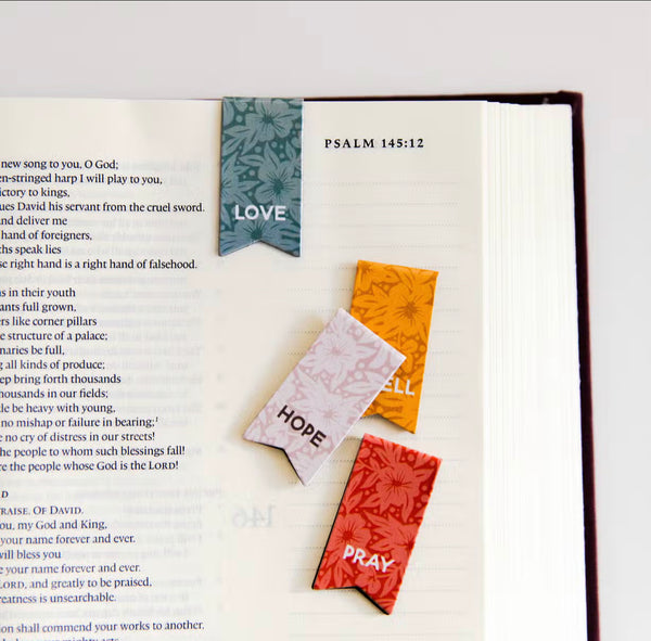 Dwell Magnetic Bookmark Set - Bright Floral