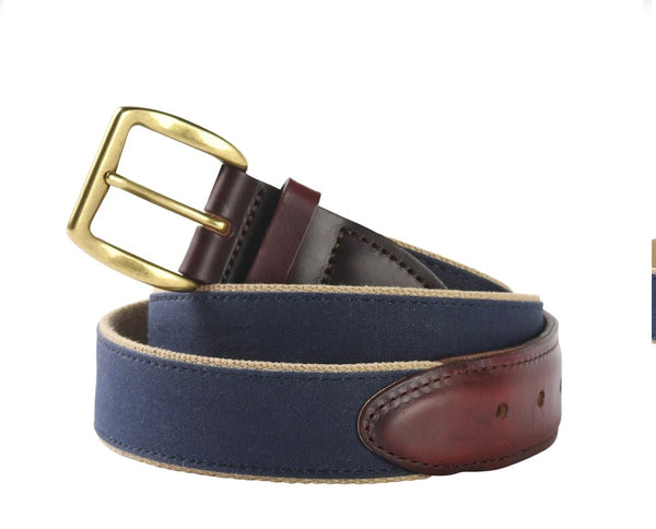 Duck Head Waxed Canvas Belt -Navy