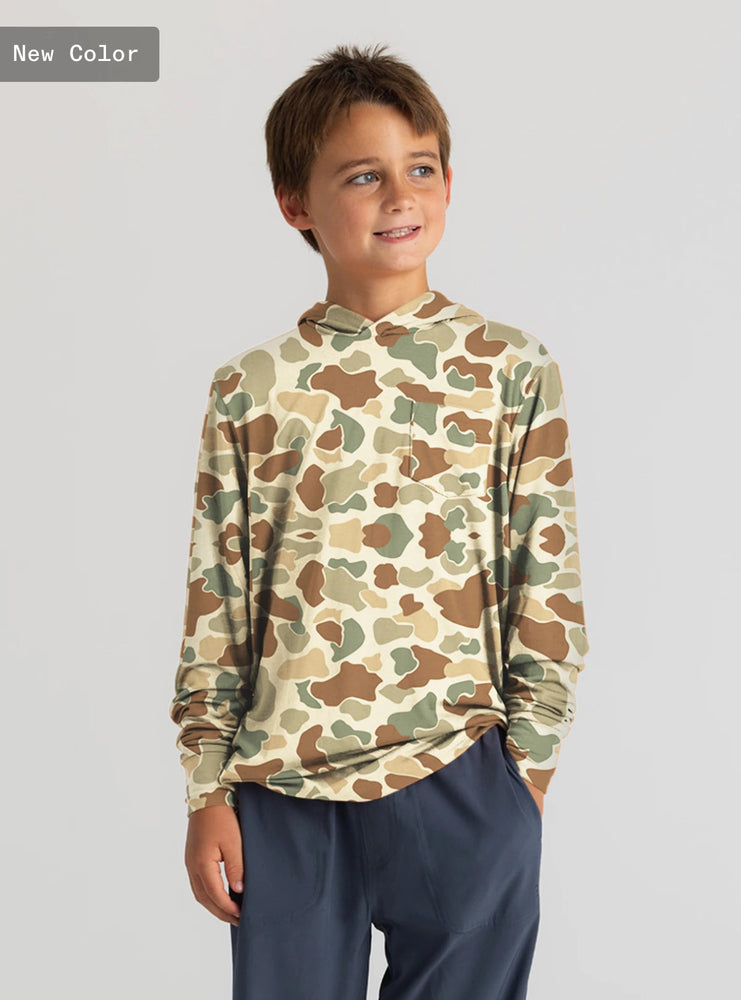 Youth Bamboo Shade Hoodie: Vintage Camo