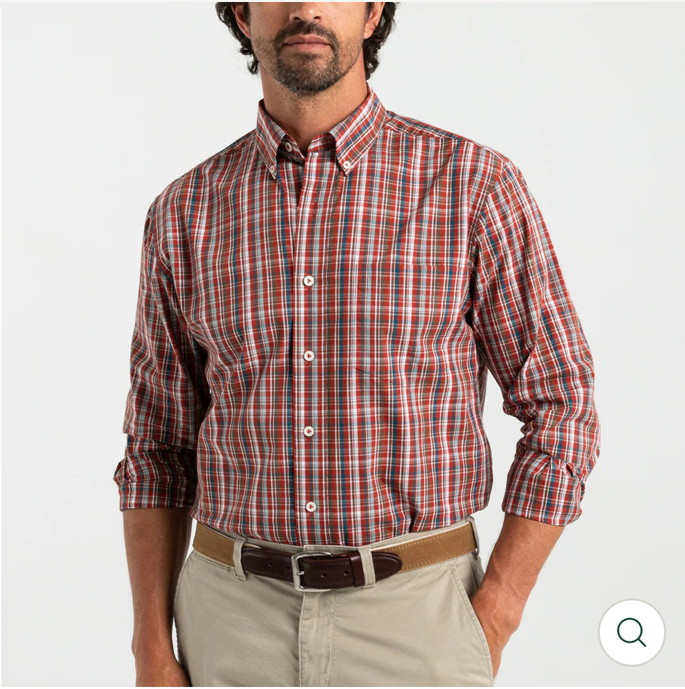 Cotton Poplin Sport Shirt
Watkins Plaid: Red Ochre