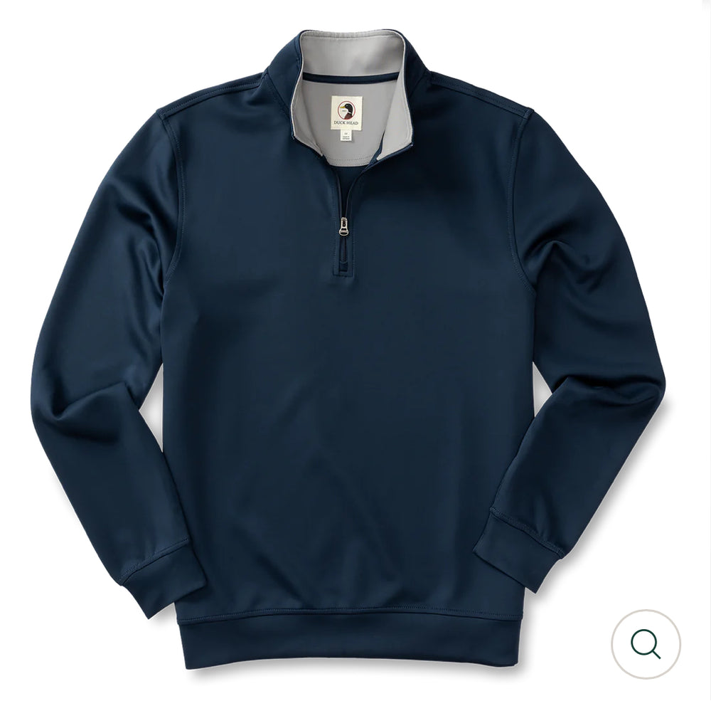 Long Drive Performance 1/4 Zip Pullover: Navy