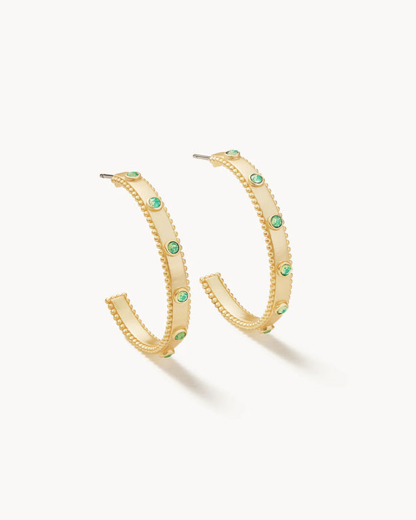 Atlantic Opal Hoop Earrings