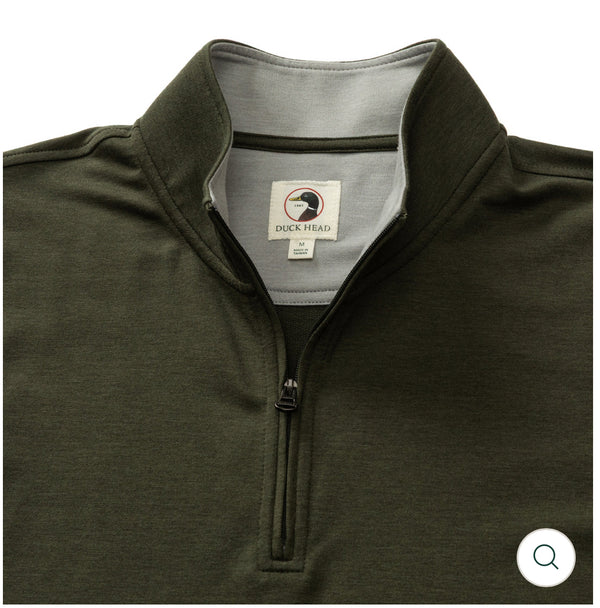 Dunmore Performance 1/4 Zip Pullover - Deep Olive