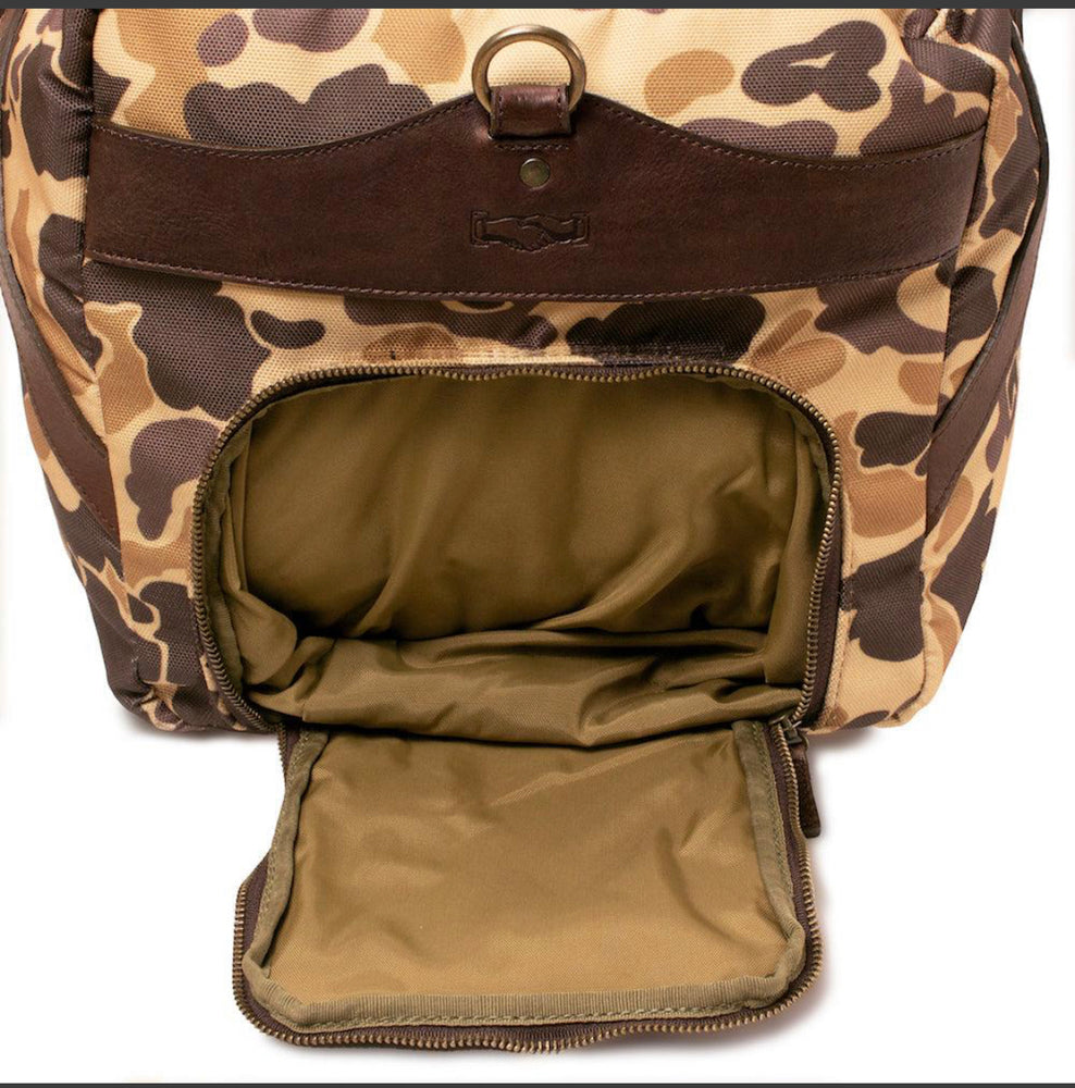 Campaign Waxed Canvas Large Duffle Bag in Smoke/Vintage Camo