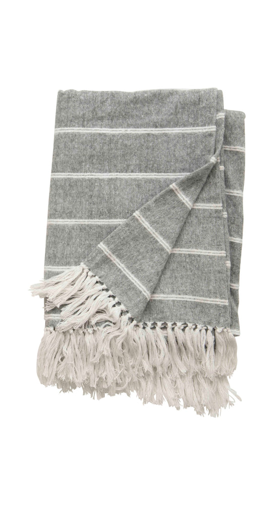 Striped Throw with Fringe