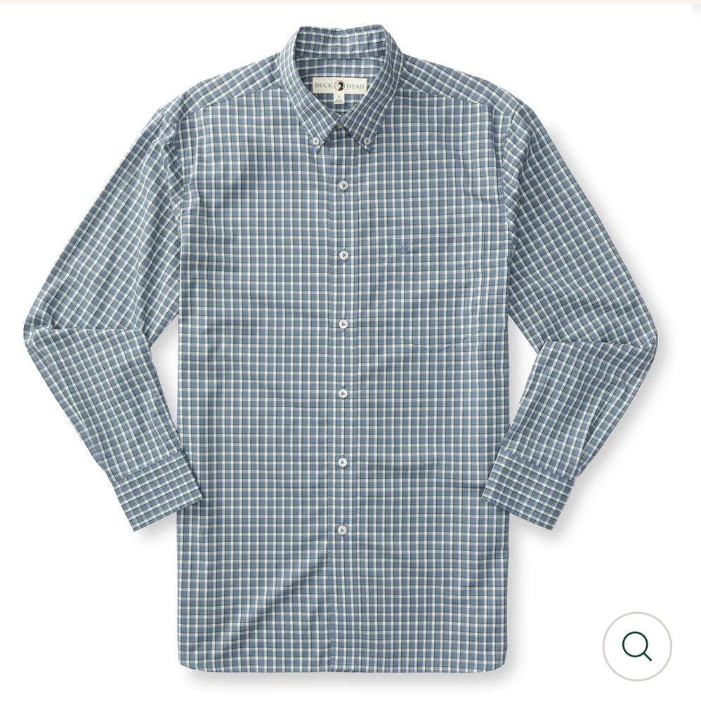 Performance Poplin Sport Shirt
Harrell Plaid: Stone Blue