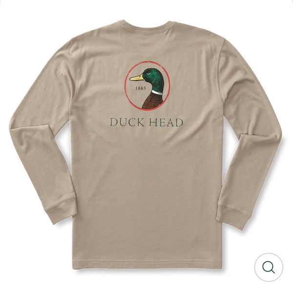 Logo Long Sleeve T-Shirt: Khaki Heather