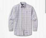 Youth Shores Windowpane Performance Dress Shirt: Light Gray and Slate