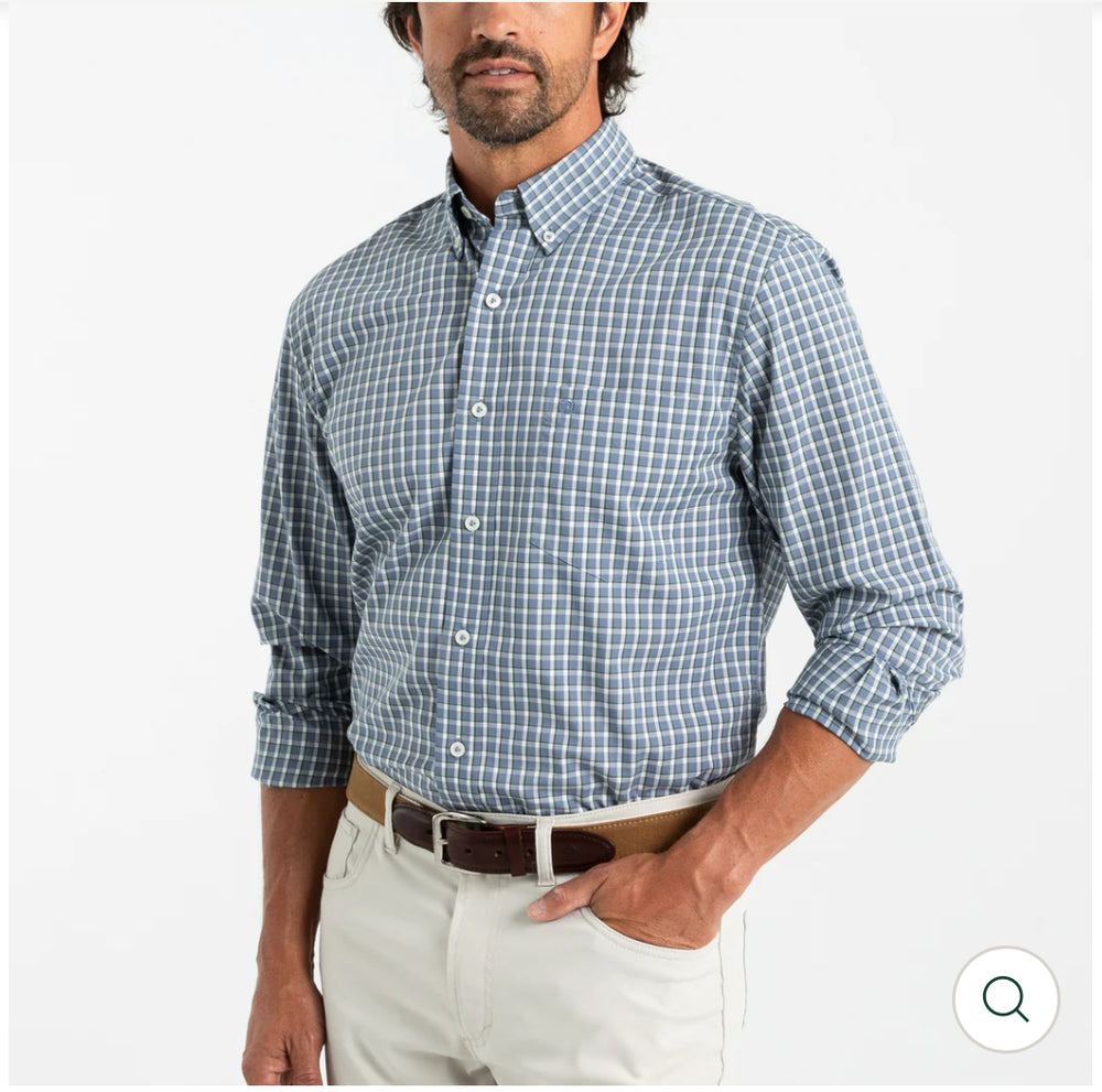 Performance Poplin Sport Shirt
Harrell Plaid: Stone Blue