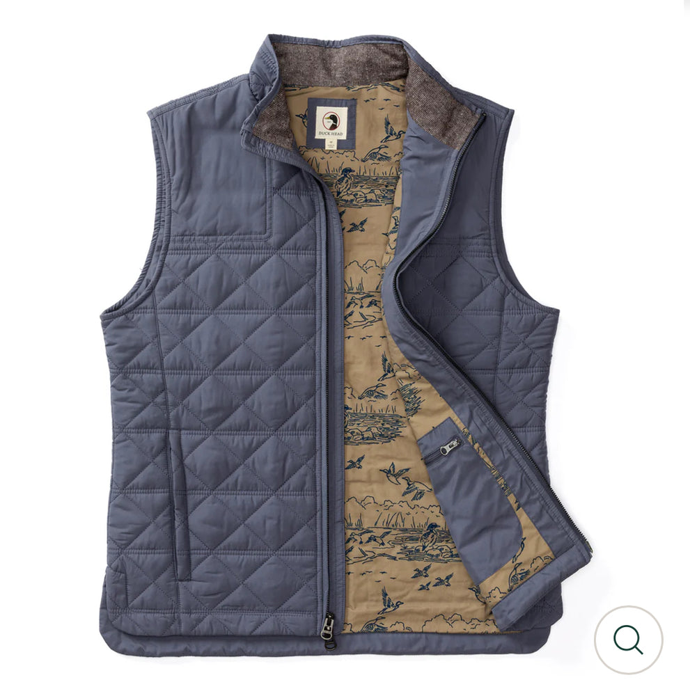 Fremont Performance Quilted Vest: Slate Blue