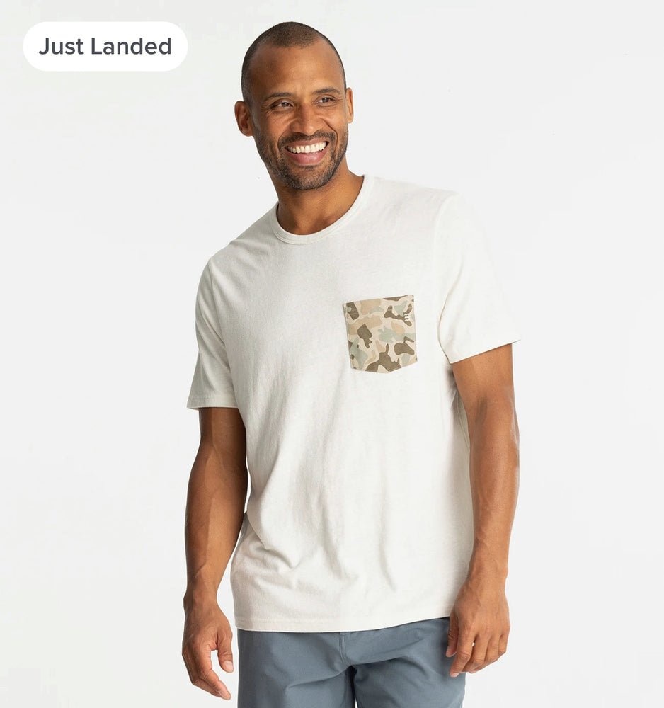 Barrier Island Camo Pocket Tee - Heather Birch