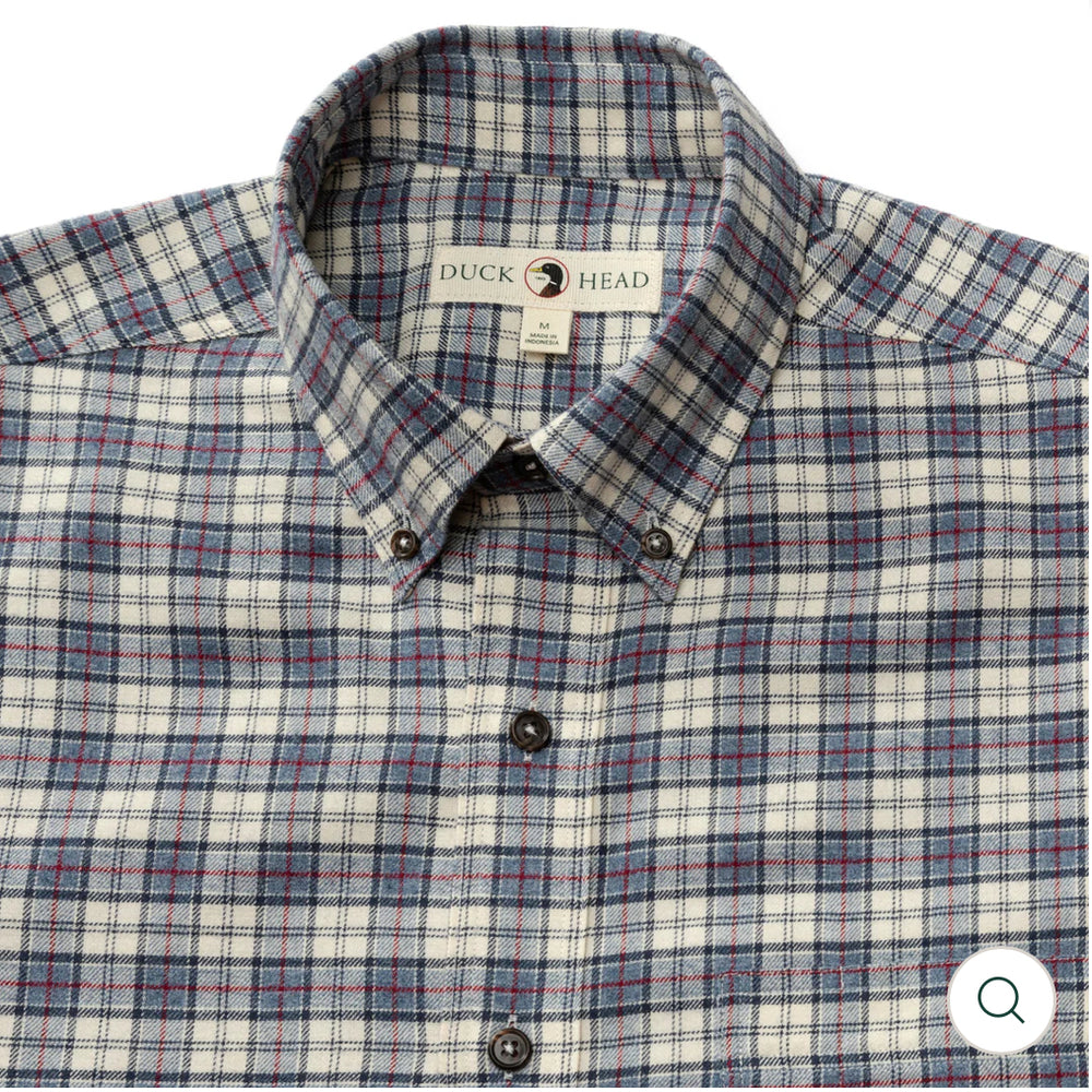 Cotton Flannel Sport Shirt
Werth Plaid: Stone Blue Heather