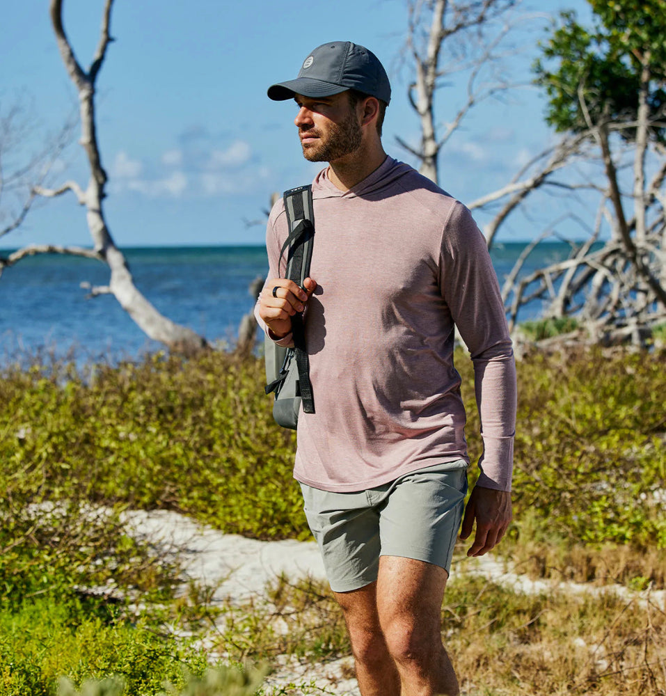 Men's Bamboo Shade Hoodie - Heather Adobe Red