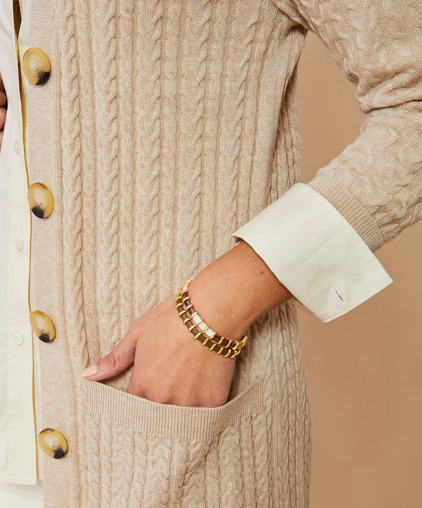 Lila Stretch Bracelet Tortoise/Cream