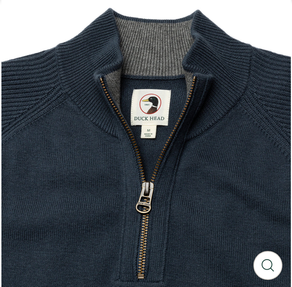 Copeland Merino 1/4 Zip Sporting Sweater: Graphite Blue