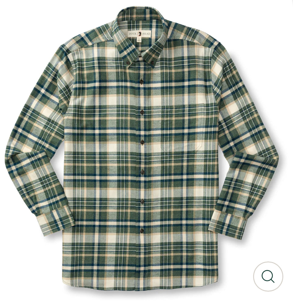 Cotton Flannel Sport Shirt
Stoker Plaid: Pine Green Heather