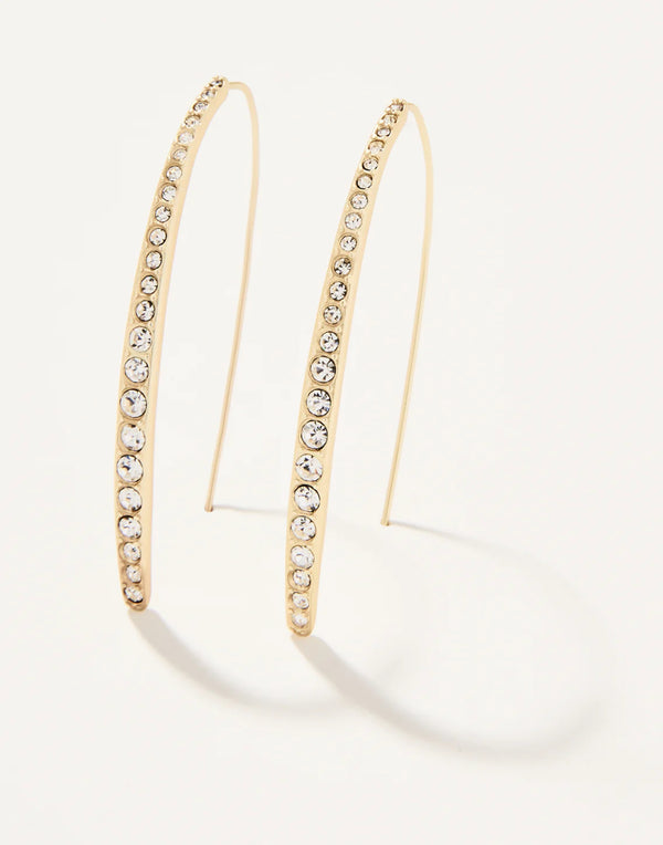 Sparkle Arc Hoop Earrings Large/Crystal