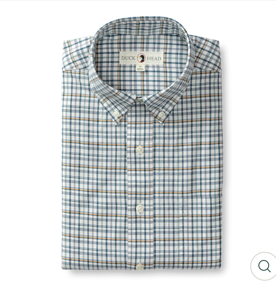 Cotton Oxford Sport Shirt
Dafton Plaid: Stone Blue