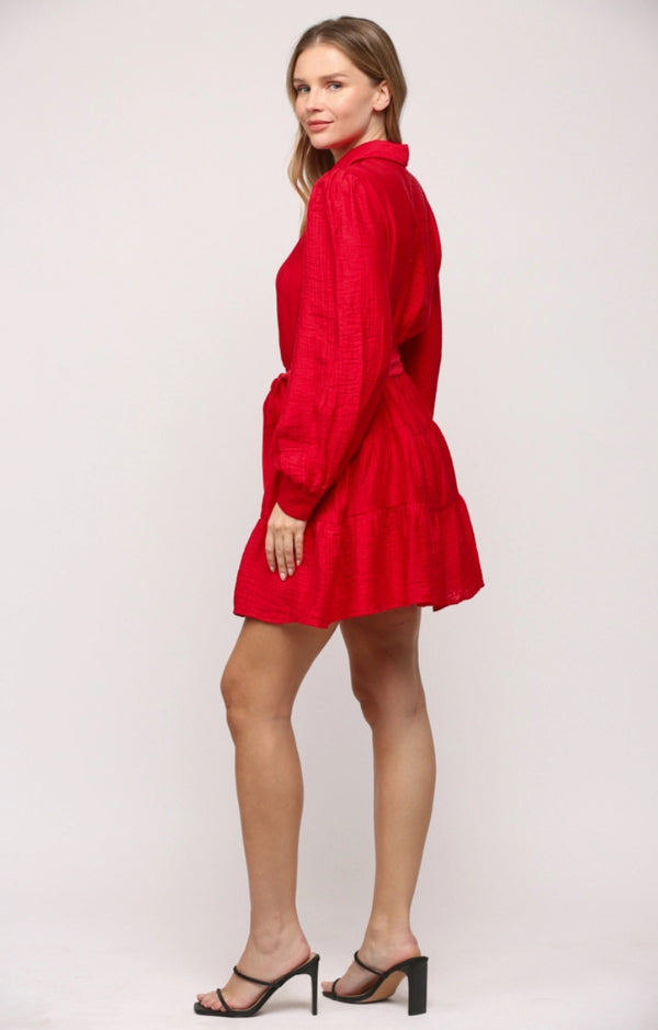 Front Button Tiered Dress