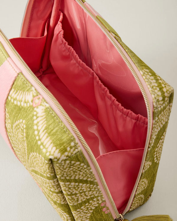 Large Cosmetic Pouch Castillo Green Palms