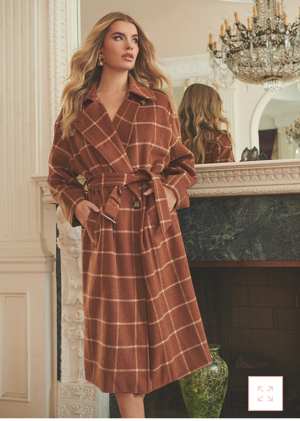 Leawood Plaid Long Coat