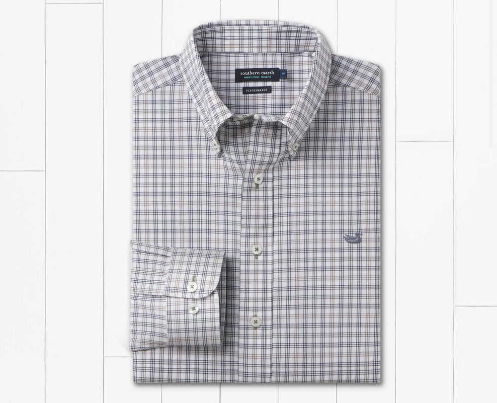 Youth Odessa Performance Dress Shirt: Navy and Sage