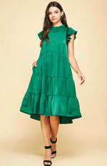 Tiered Midi Dress - Emerald