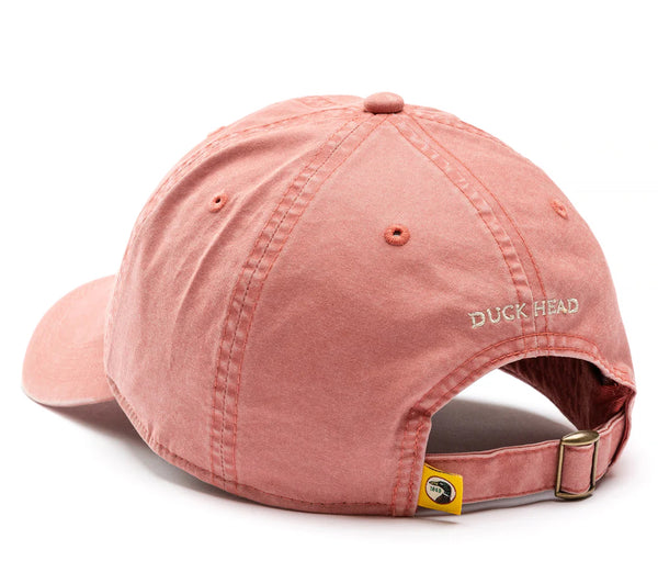 Embroidered Duck Twill Hat: Sunkist Red