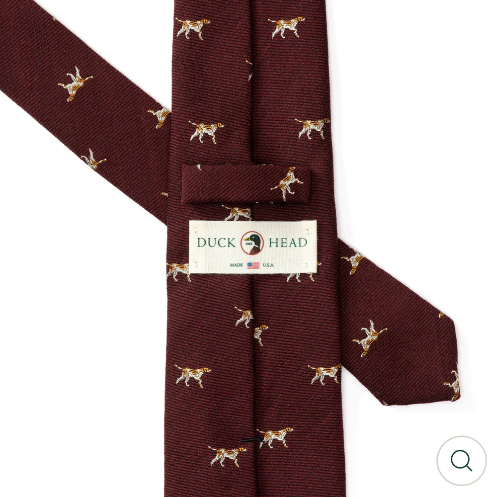 Pointer Motif Tie: Tawny Port