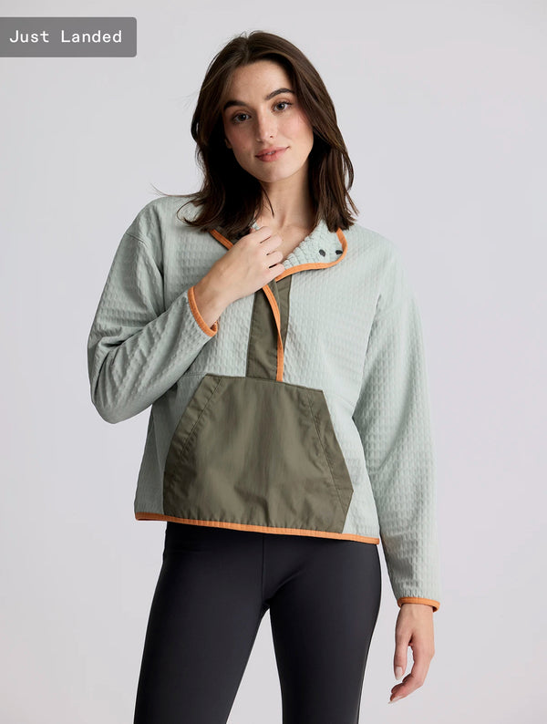 Women's Gridback Fleece Snap Pullover: Desert Sage