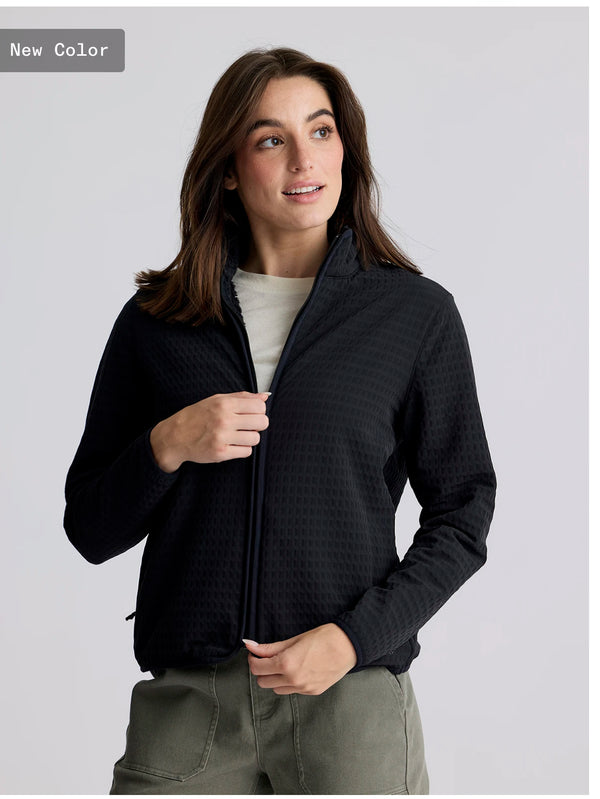 Women's Gridback Fleece Jacket: Black