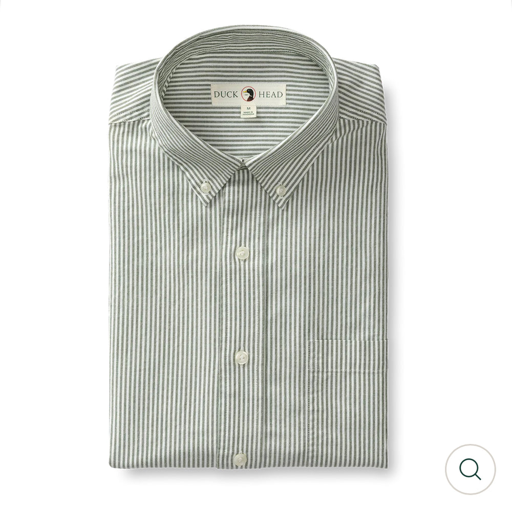 Cotton Oxford Sport Shirt
Collins Stripe: Pine Green