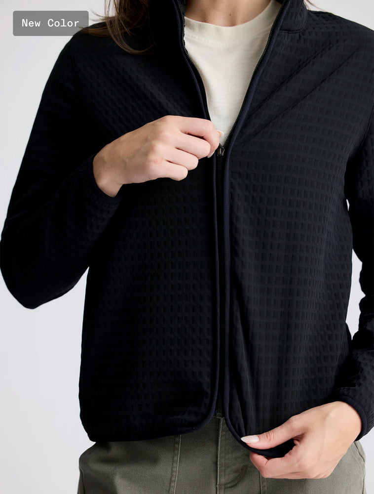 Women's Gridback Fleece Jacket: Black