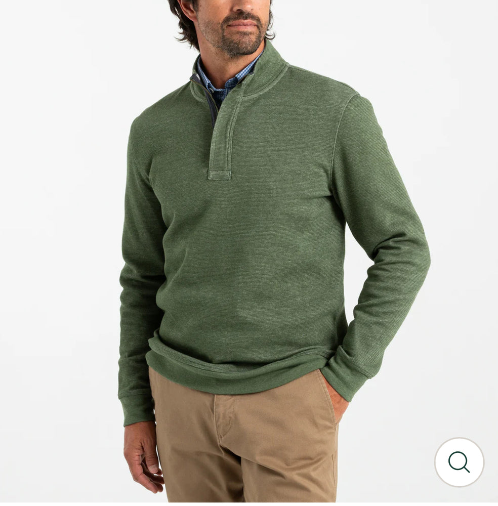 Bearing Pique Performance 1/4 Zip Pullover: Pine Green