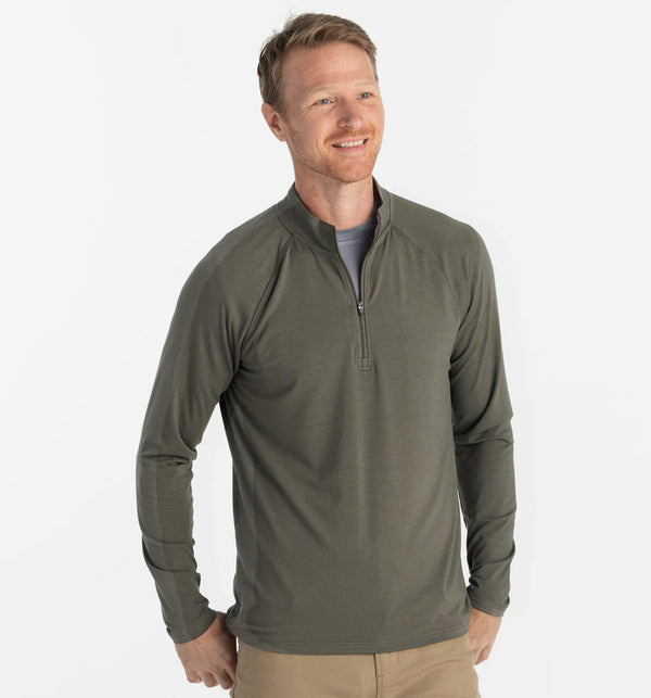 Men's Bamboo Flex Quarter Zip: Fatigue