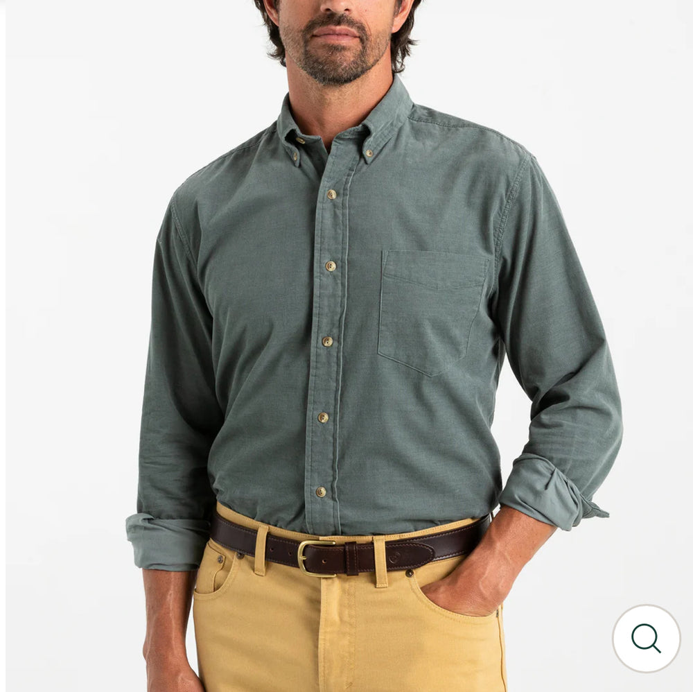 Whitman Corduroy Sport Shirt: Balsam Green