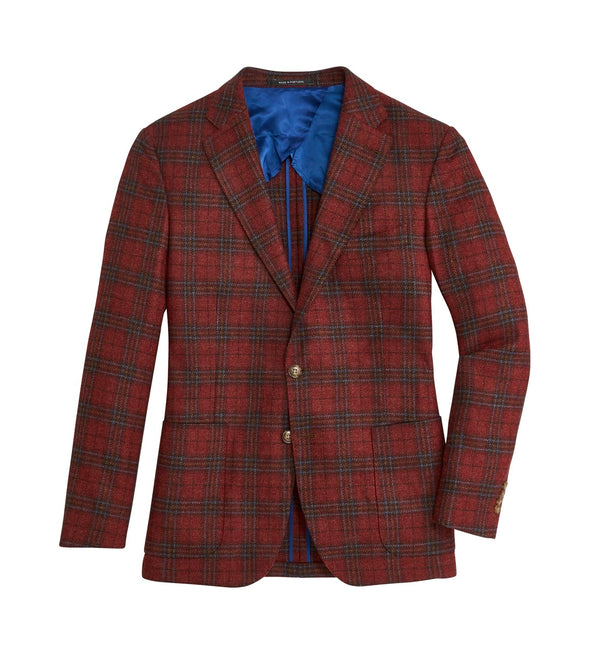 Di Pray Brick Plaid Sport Coat - Brick Red