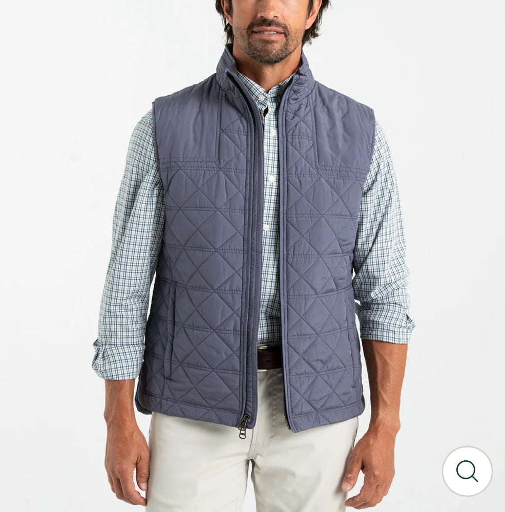 Fremont Performance Quilted Vest: Slate Blue