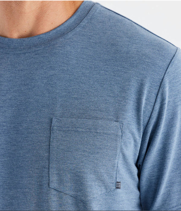 Men's Bamboo Flex Pocket Tee: Heather Deepwater