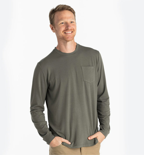 Men's Bamboo Flex Long Sleeve Pocket Tee