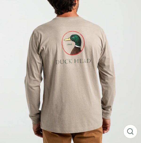 Logo Long Sleeve T-Shirt: Khaki Heather