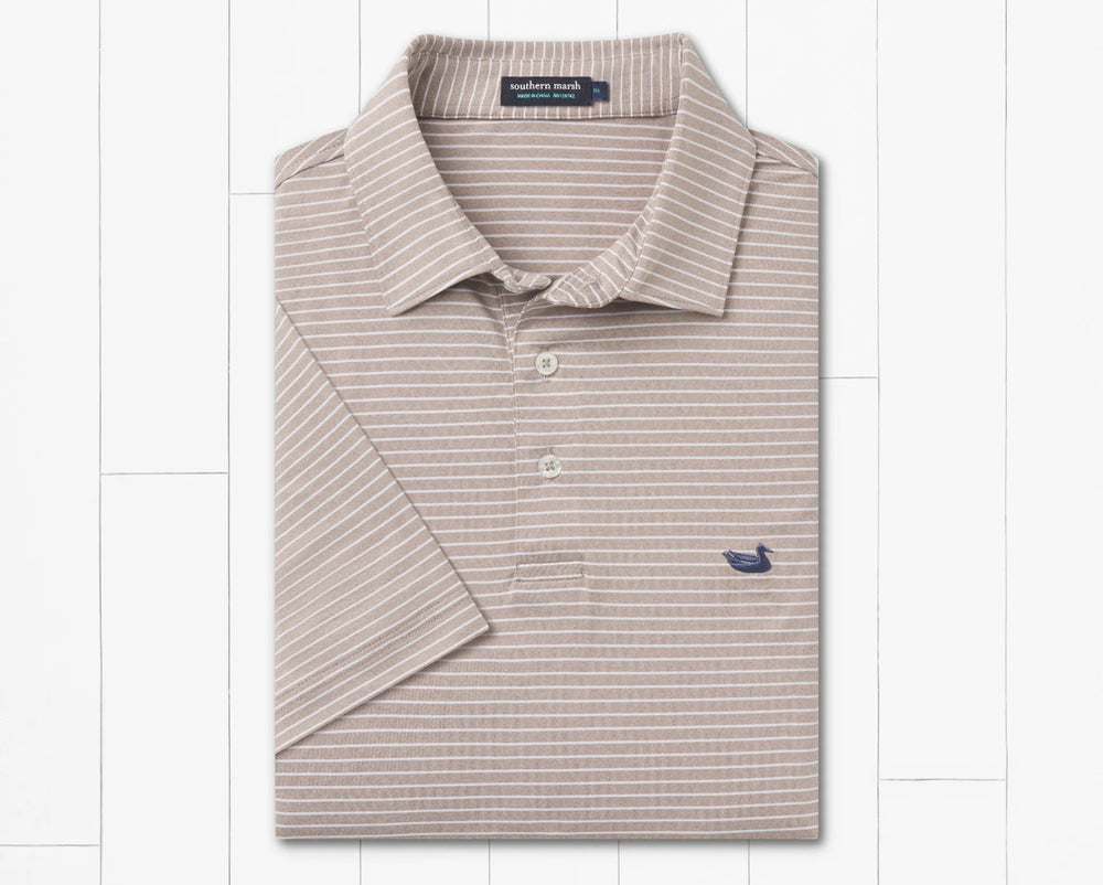 Biloxi Heather Performance Polo: Burnt Taupe