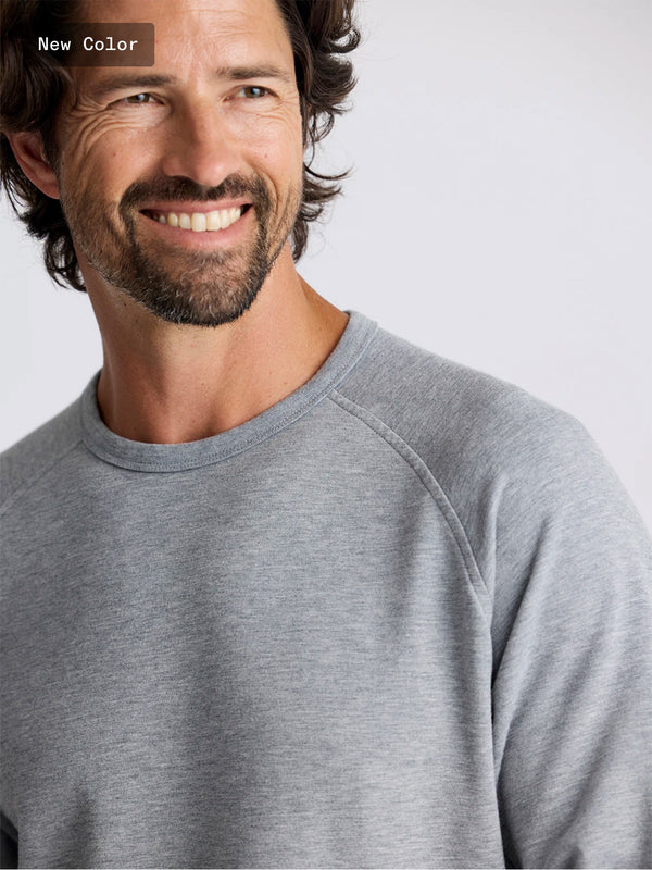Men's Bamboo Lightweight Fleece Crew: Heather Grey