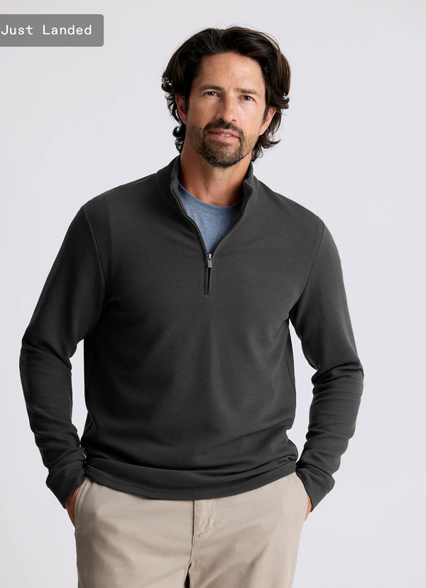 Men's Waffle Quarter Zip: Midnight