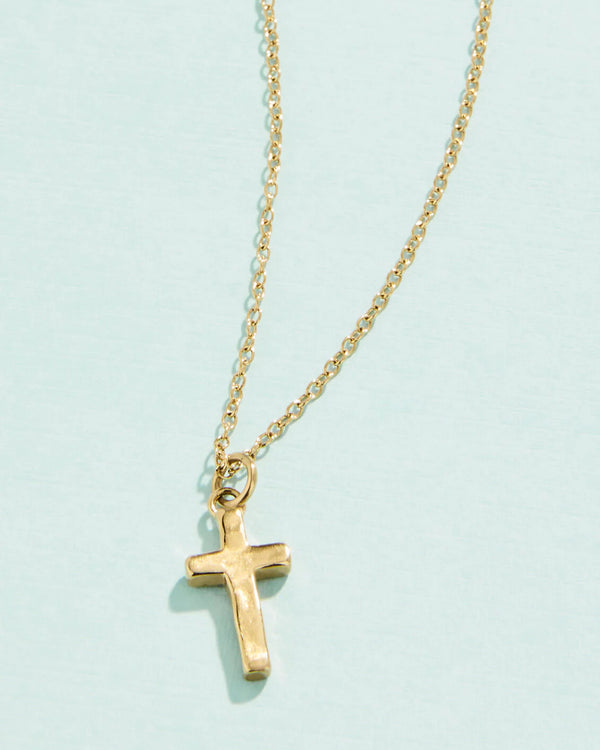 Cross Necklace 17'' Gold