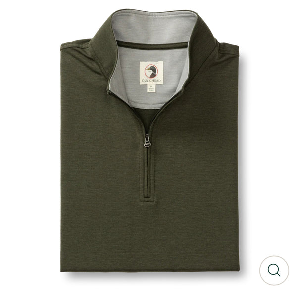 Dunmore Performance 1/4 Zip Pullover - Deep Olive