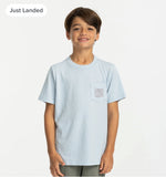 Youth Sun And Surf Pocket Tee - Heather Cays Blue