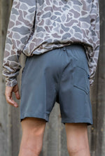 Youth Shorts - River Rock Grey - Deer Camo Pocket