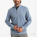 Bearing Pique Performance 1/4 Zip Pullover: Stone Blue